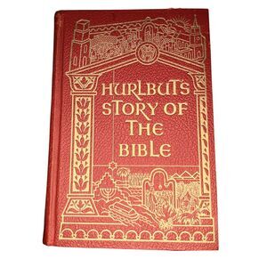 Hurlbut's Story Of The Bible Fine Arts illustrated Edition Vintage 1952 Red Gold